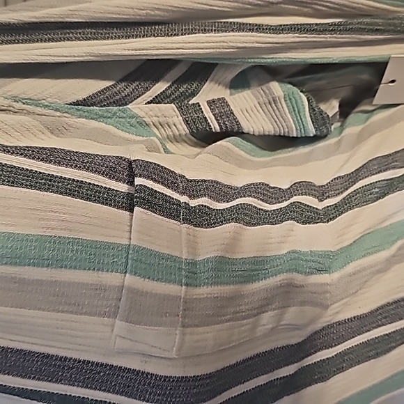 Sonoma Blue Striped Pull Over V Neck Blouse XL - Picture 5 of 11